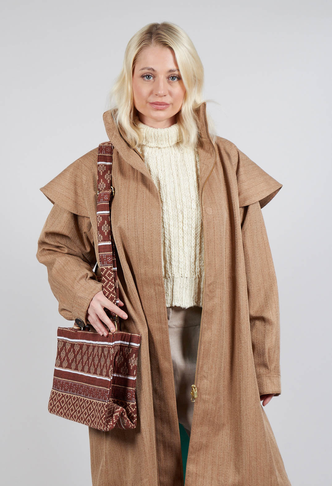 Tyfon Coat in Camel Tweed