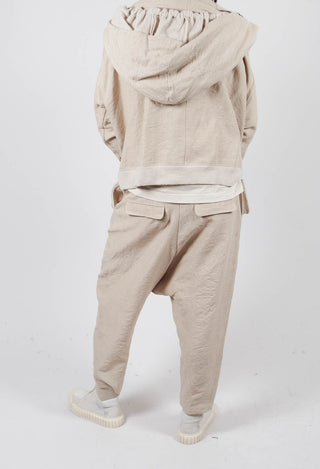 Textured Straight Leg Trousers in Eraser Mel