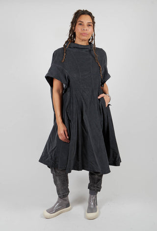 Boned Dress in Coal Cloud