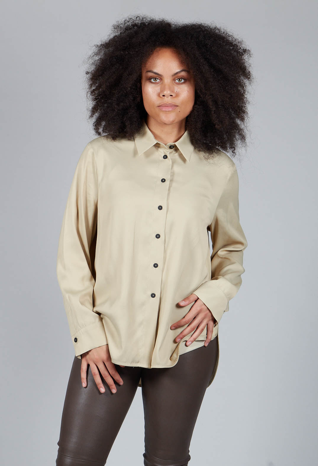 Beige button clearance up sweater