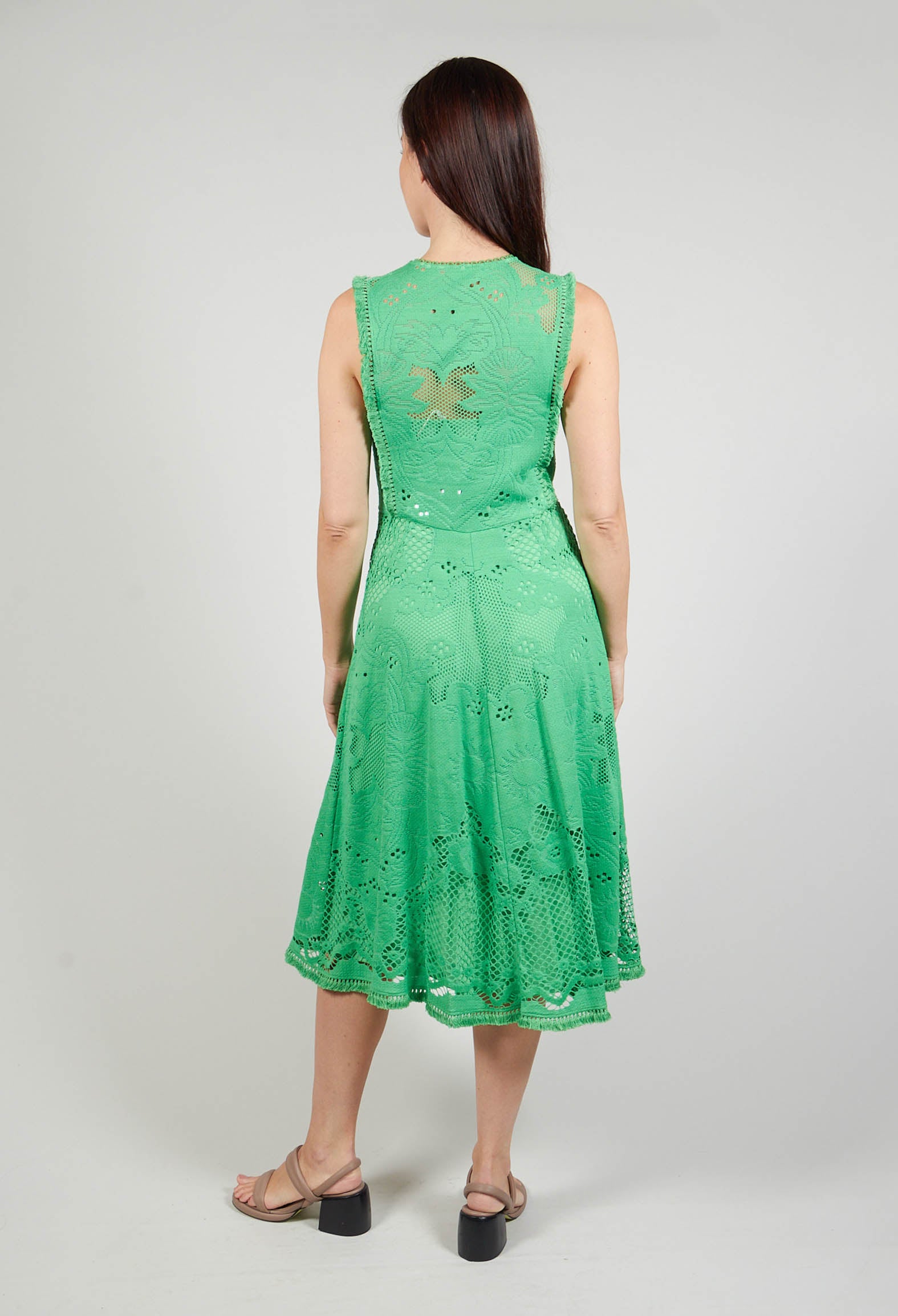 Green lace overlay outlet dress