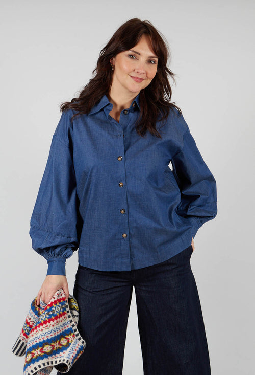 Cassandria Blouse in Chambray Blue