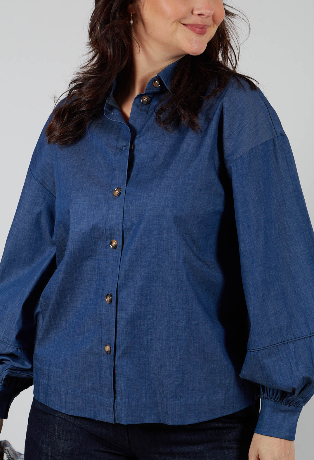 Cassandria Blouse in Chambray Blue