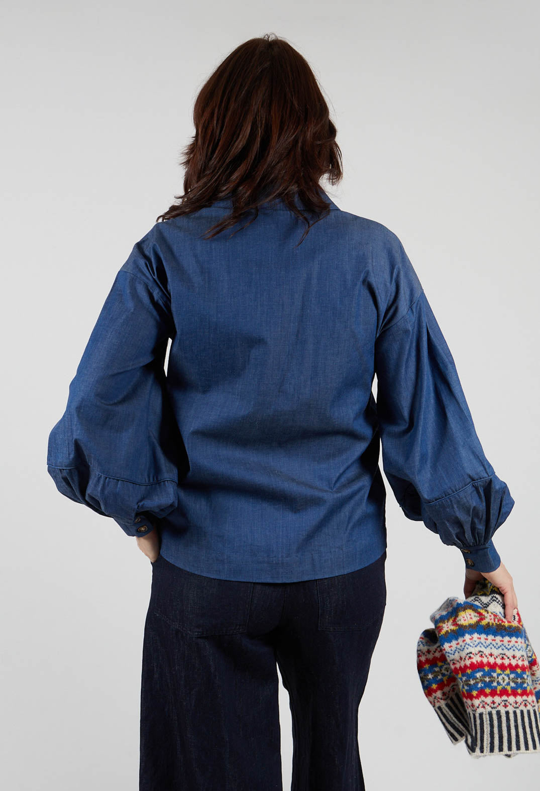 Cassandria Blouse in Chambray Blue