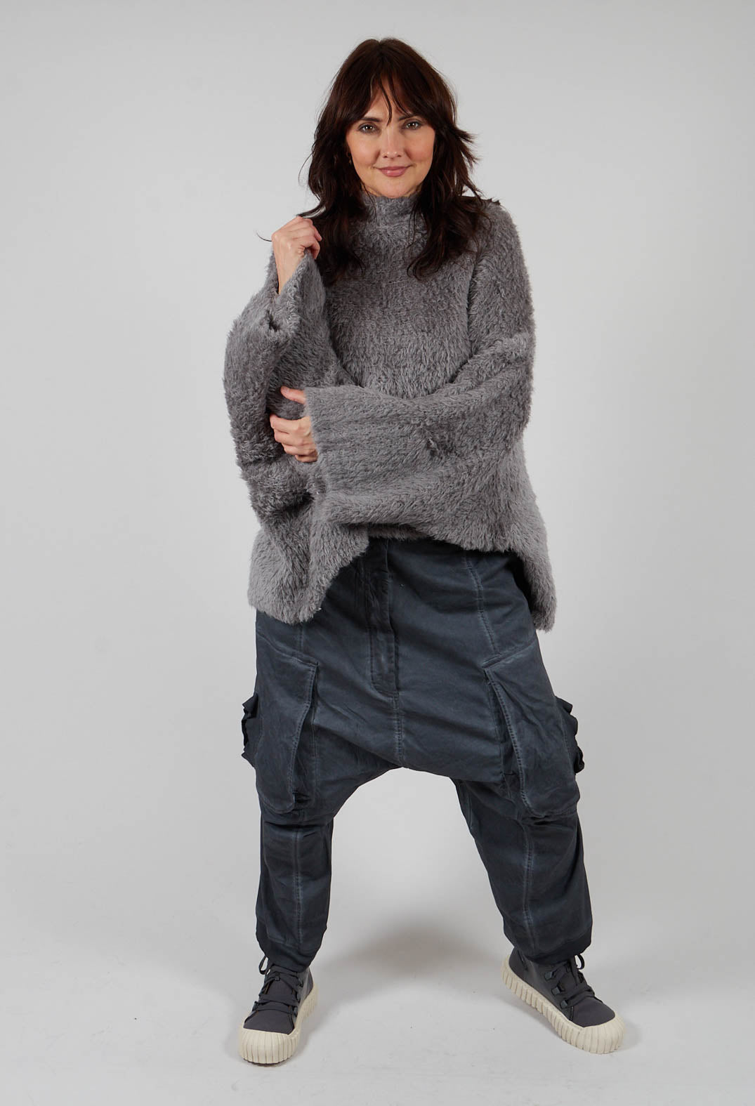 Straight Leg Utility Trousers in Coal Cloud