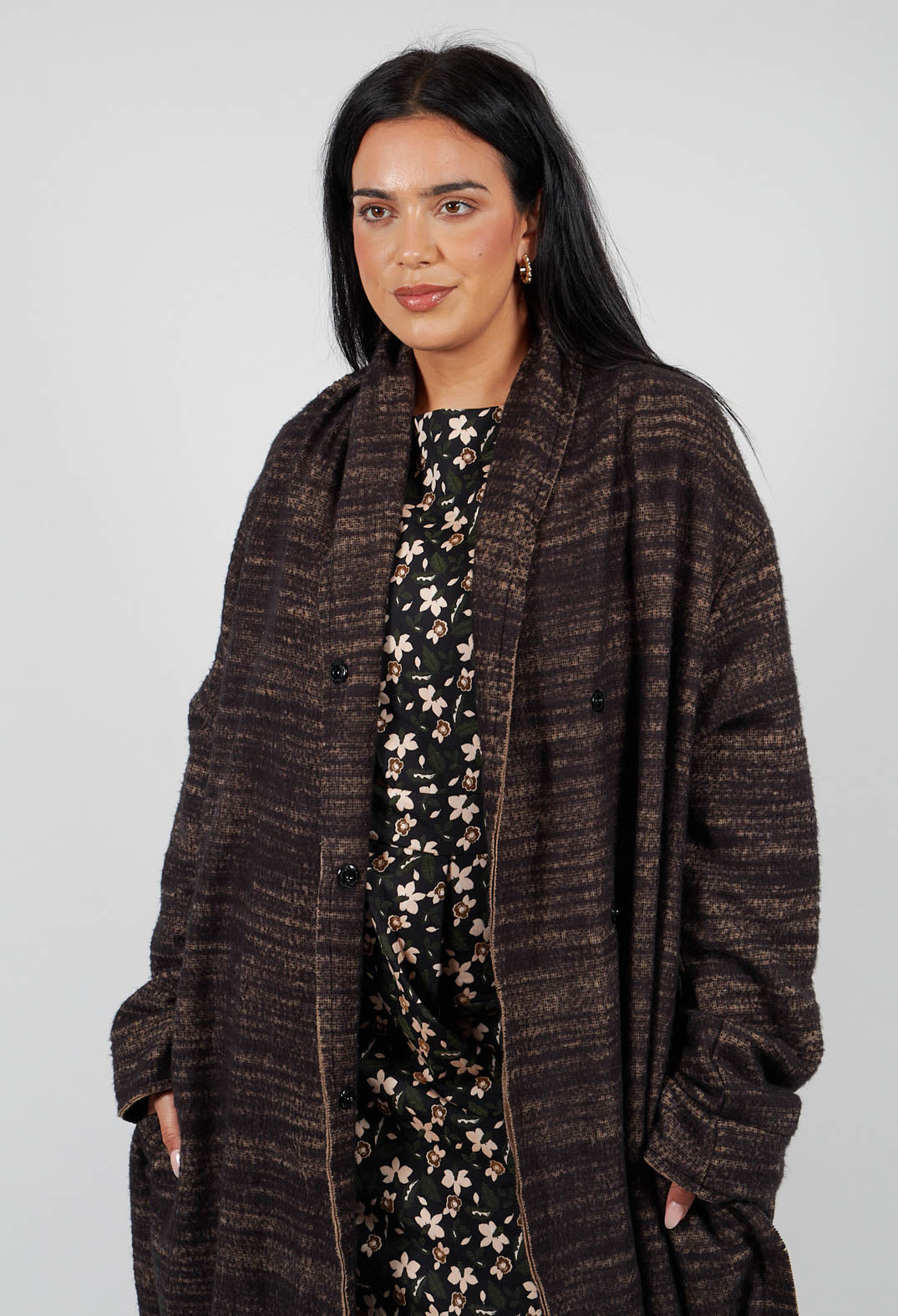 Bloom Coat in Black and Brown