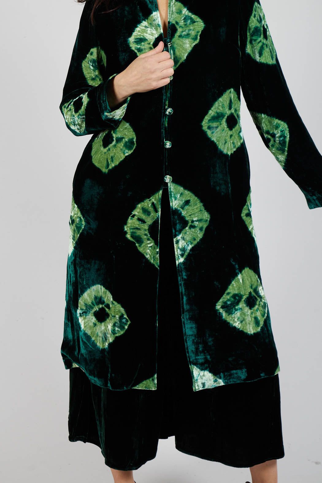 Edda Coat in Tiedye Green