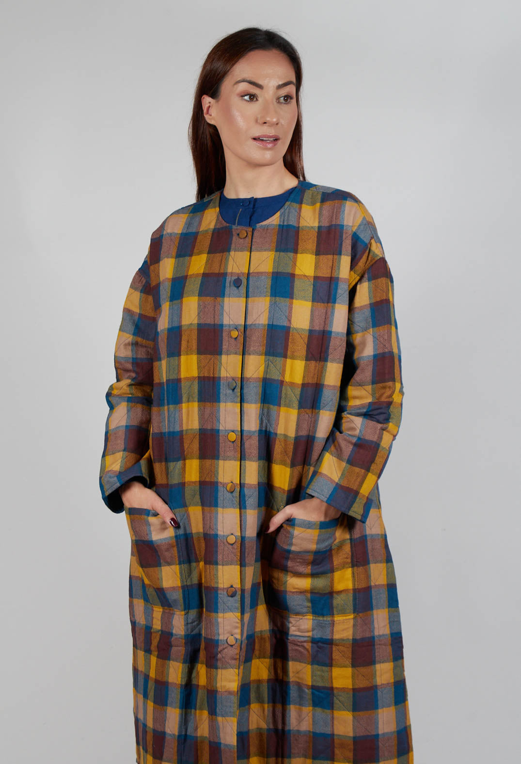 Elara Coat in Yellow Multicolour