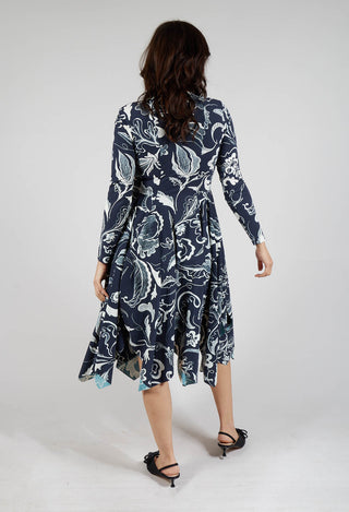 Enthusiasm Dress in Navy Print