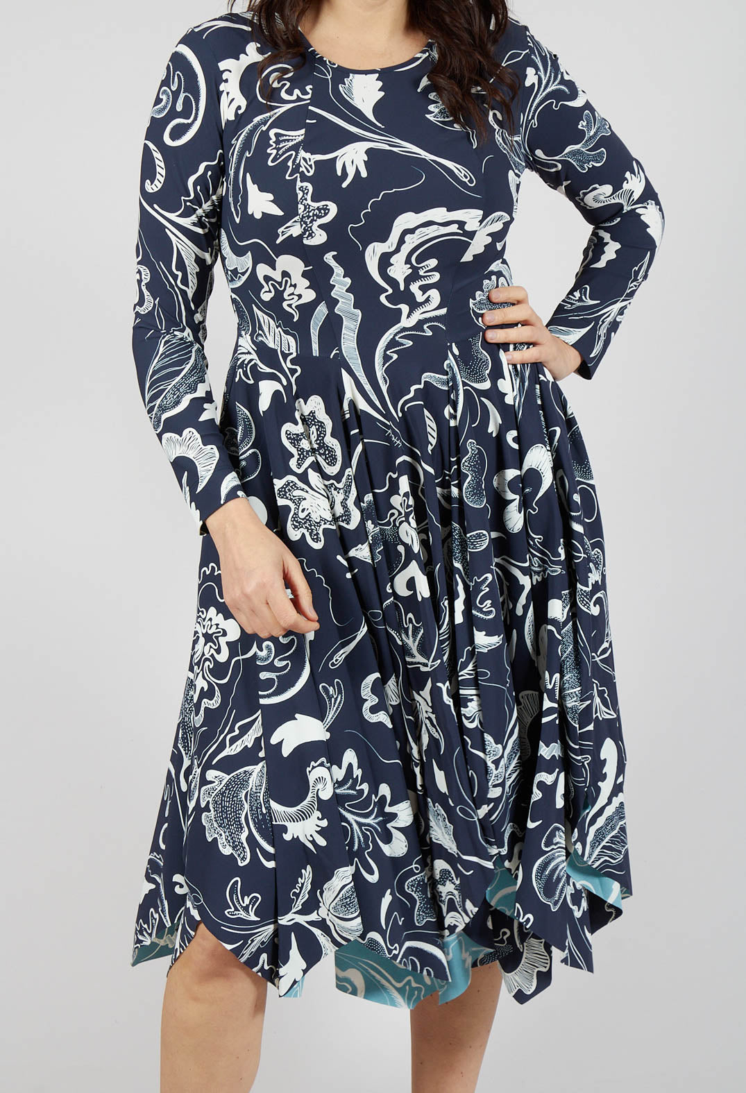 Enthusiasm Dress in Navy Print