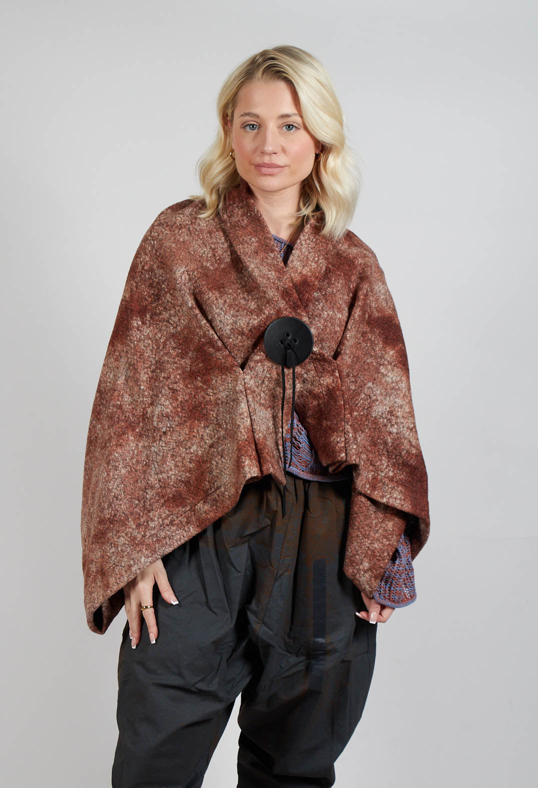 Felted Cape in Brown