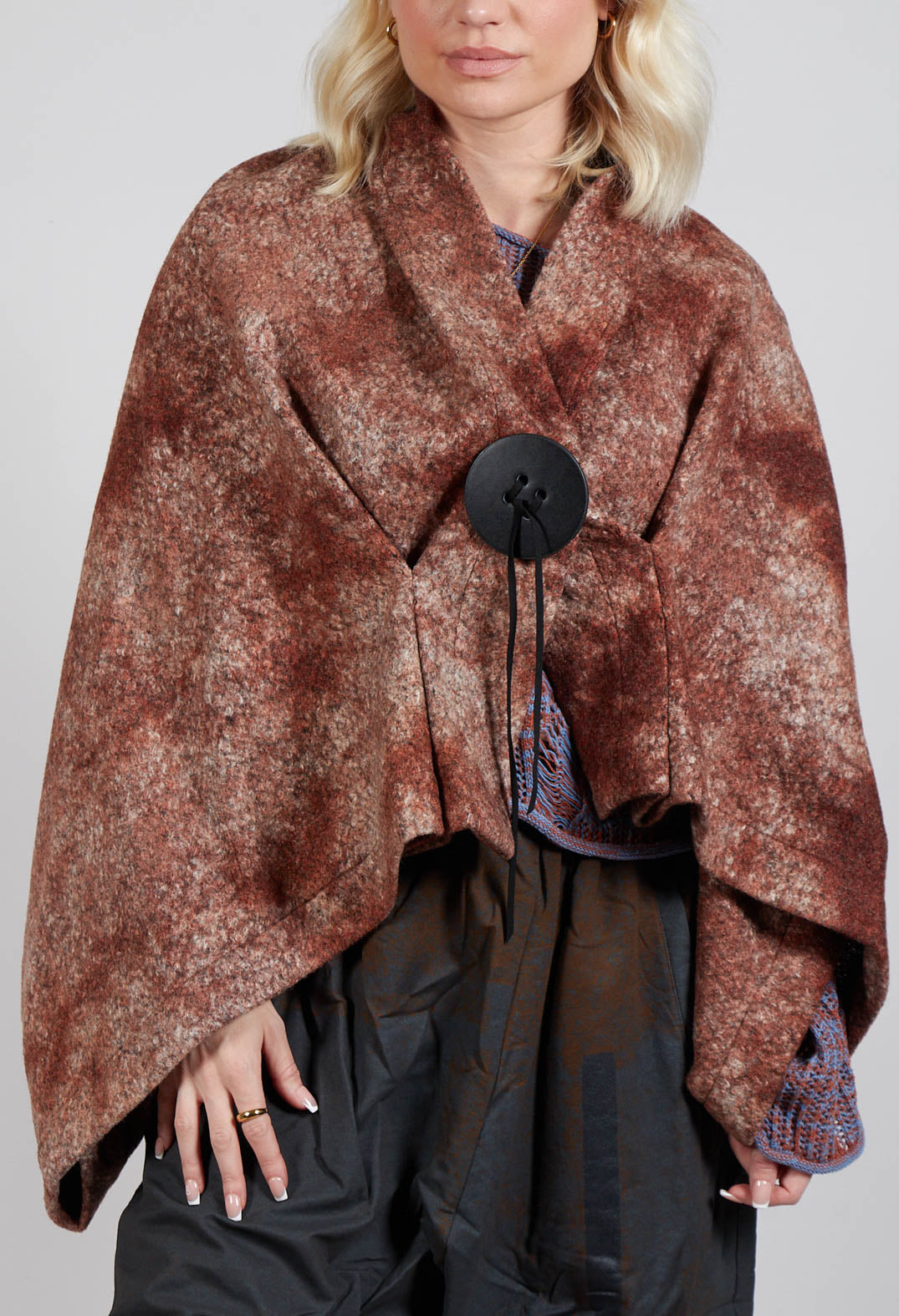 Felted Cape in Brown