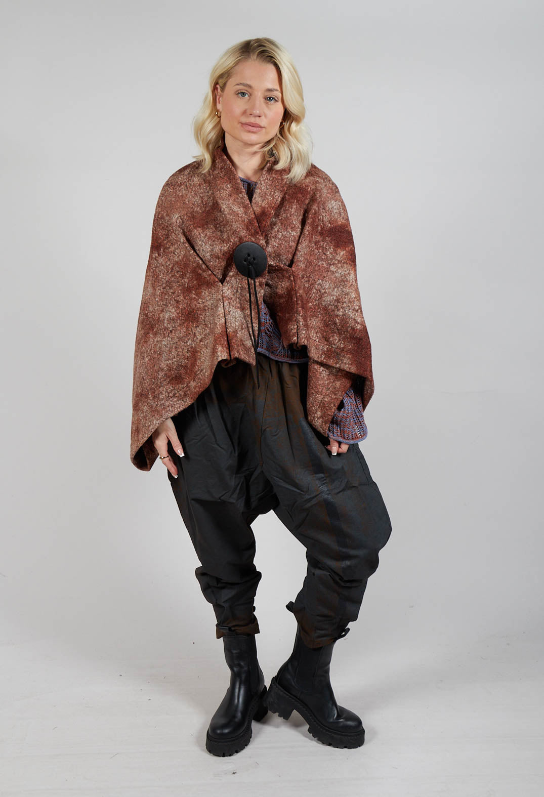 Felted Cape in Brown