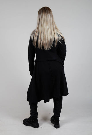 Fit and Flare Coat with Feature Pockets in Black