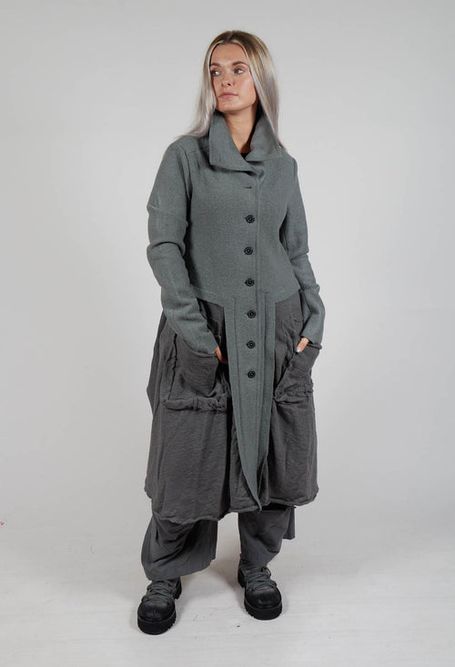 Fit and Flare Coat with Feature Pockets in Rock