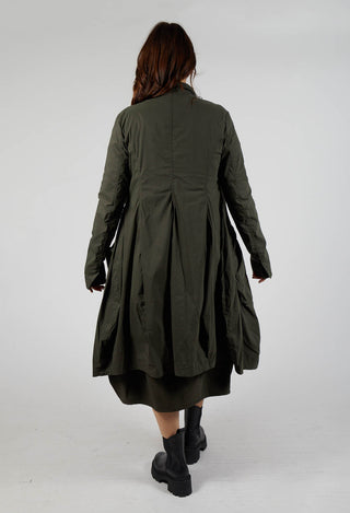 Fitted Coat with Cargo Pockets in Jungle