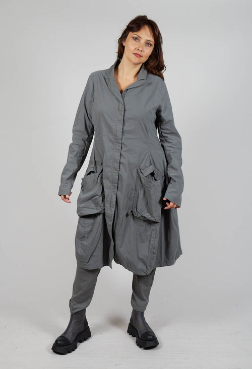 Fitted Coat with Cargo Pockets in Rock