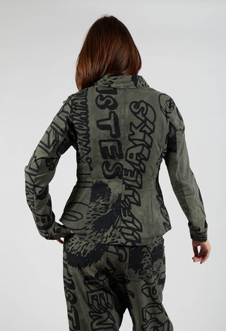 Fitted Jacket in Camp Big Print