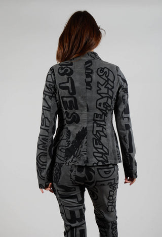 Fitted Jacket in Rock Big Print