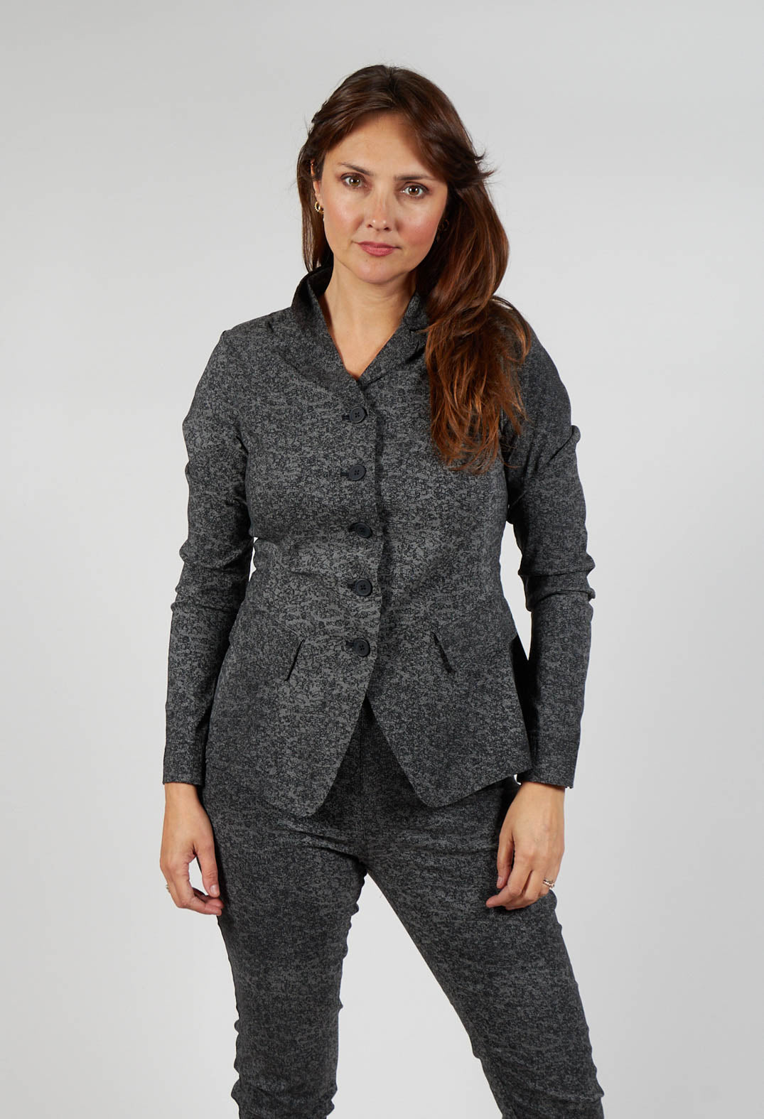 Fitted Jacket in Rock Print