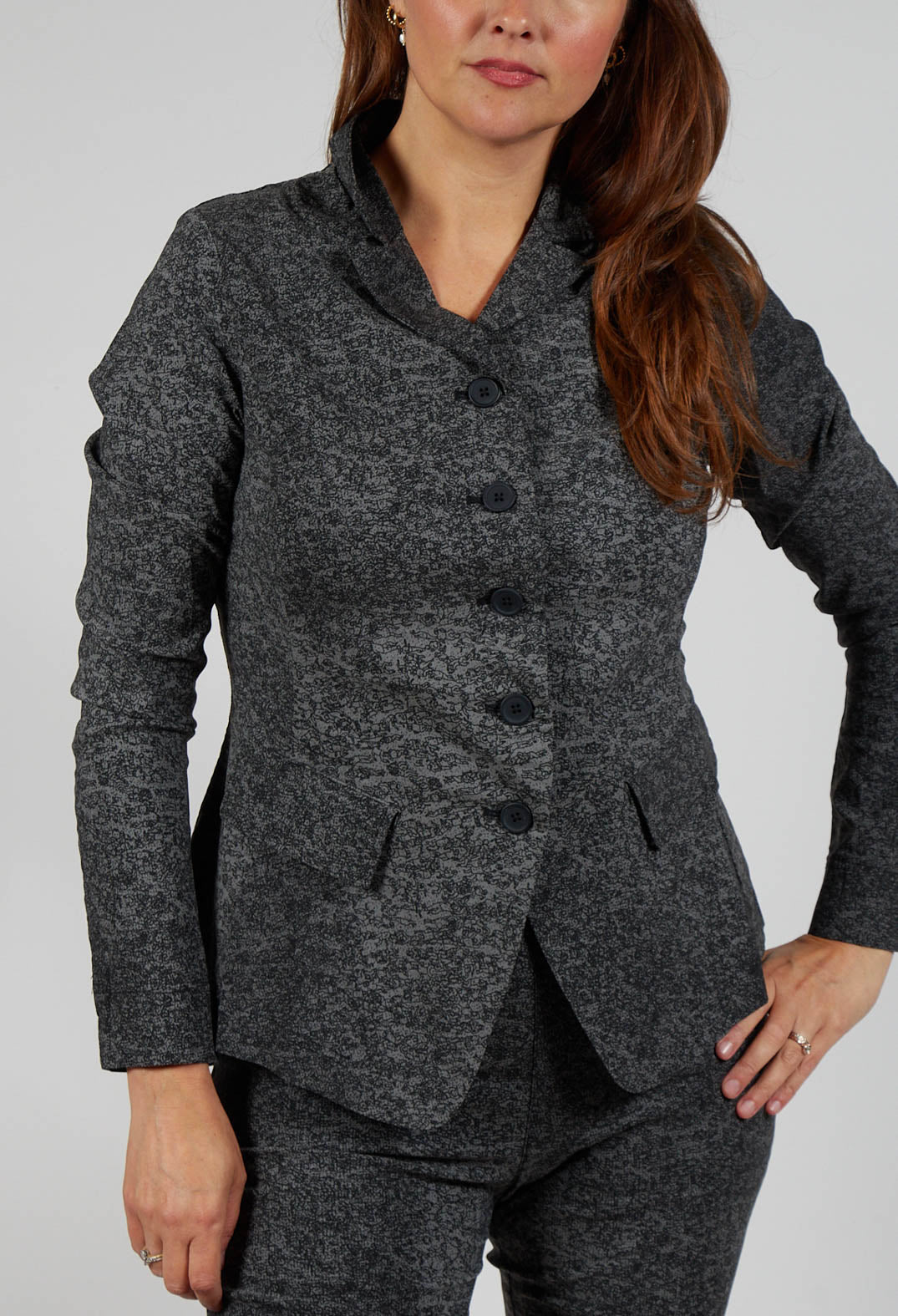 Fitted Jacket in Rock Print