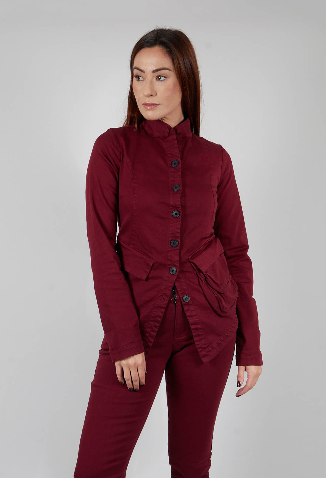 Fitted Penguin Jacket in Merlot