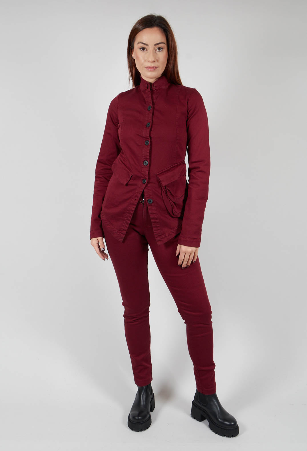 Fitted Penguin Jacket in Merlot