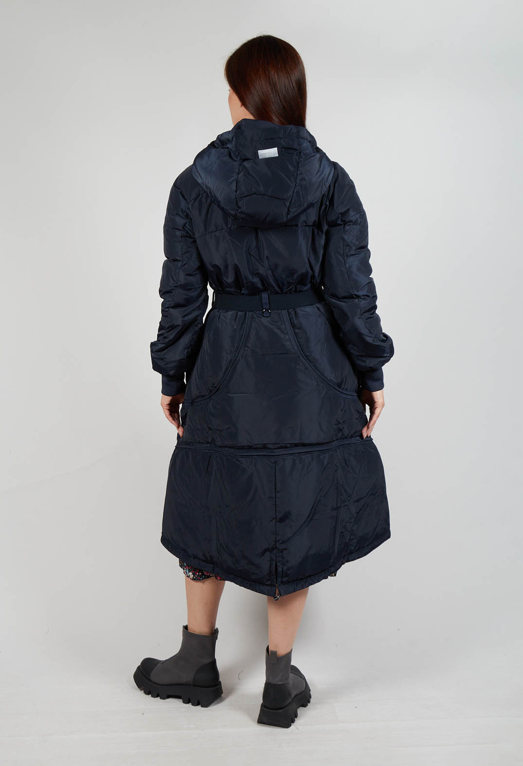 Fixate Longline Coat in Navy