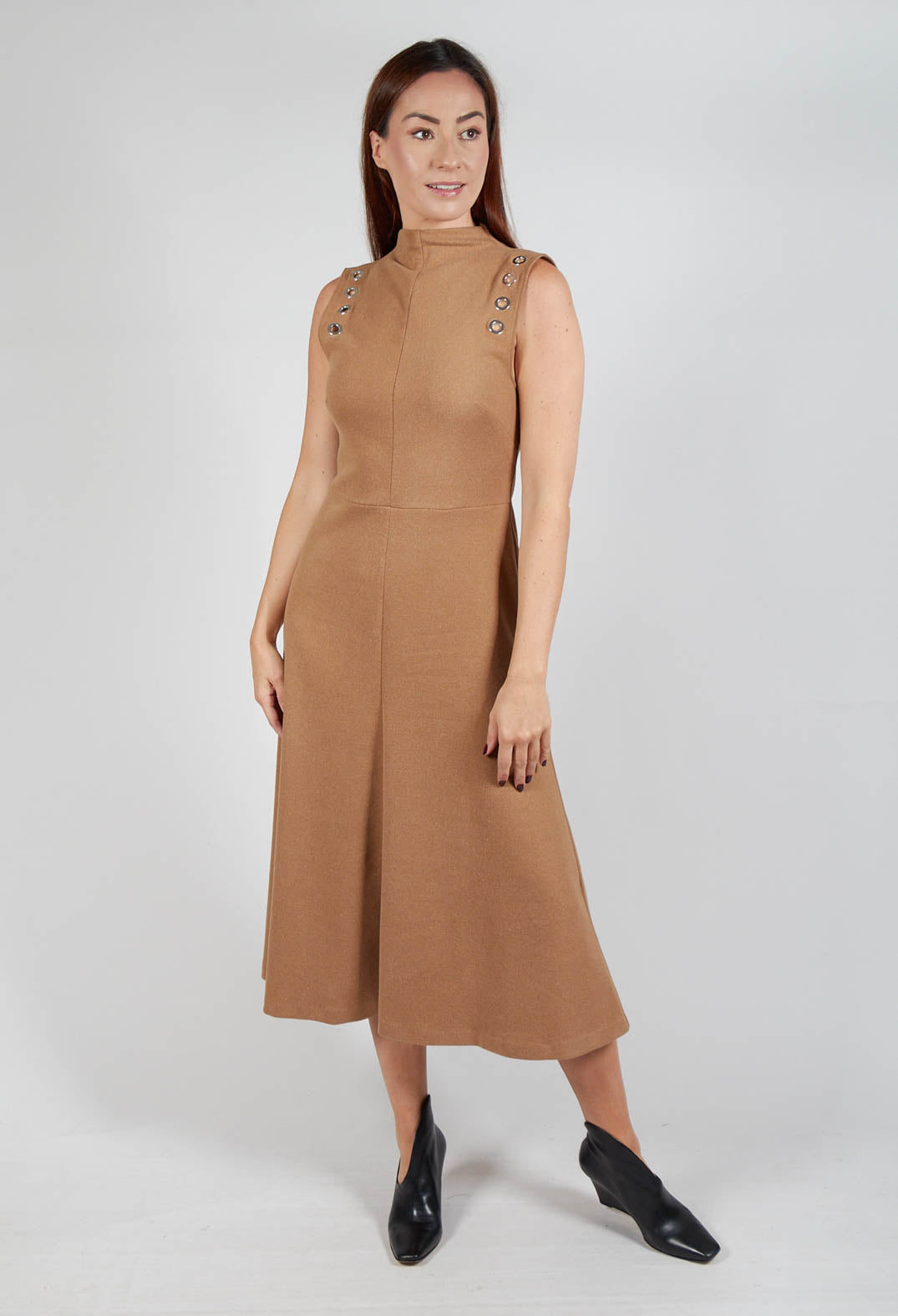 Fleece Midaxi Dress in Camel