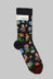 Floral Patterned Socks in Tapisserie Faux Noir