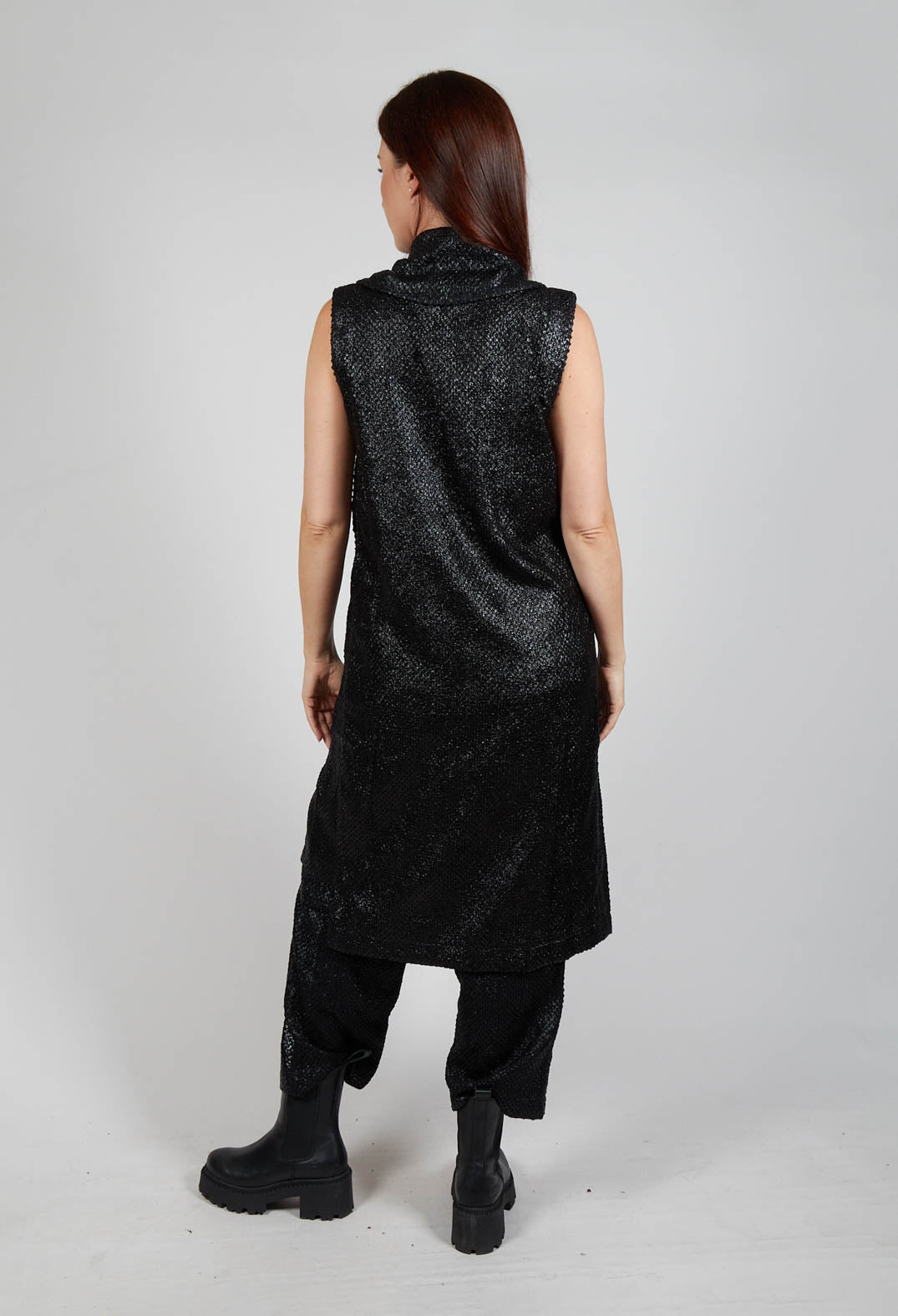 Fluid Asymmetric Vest in Black