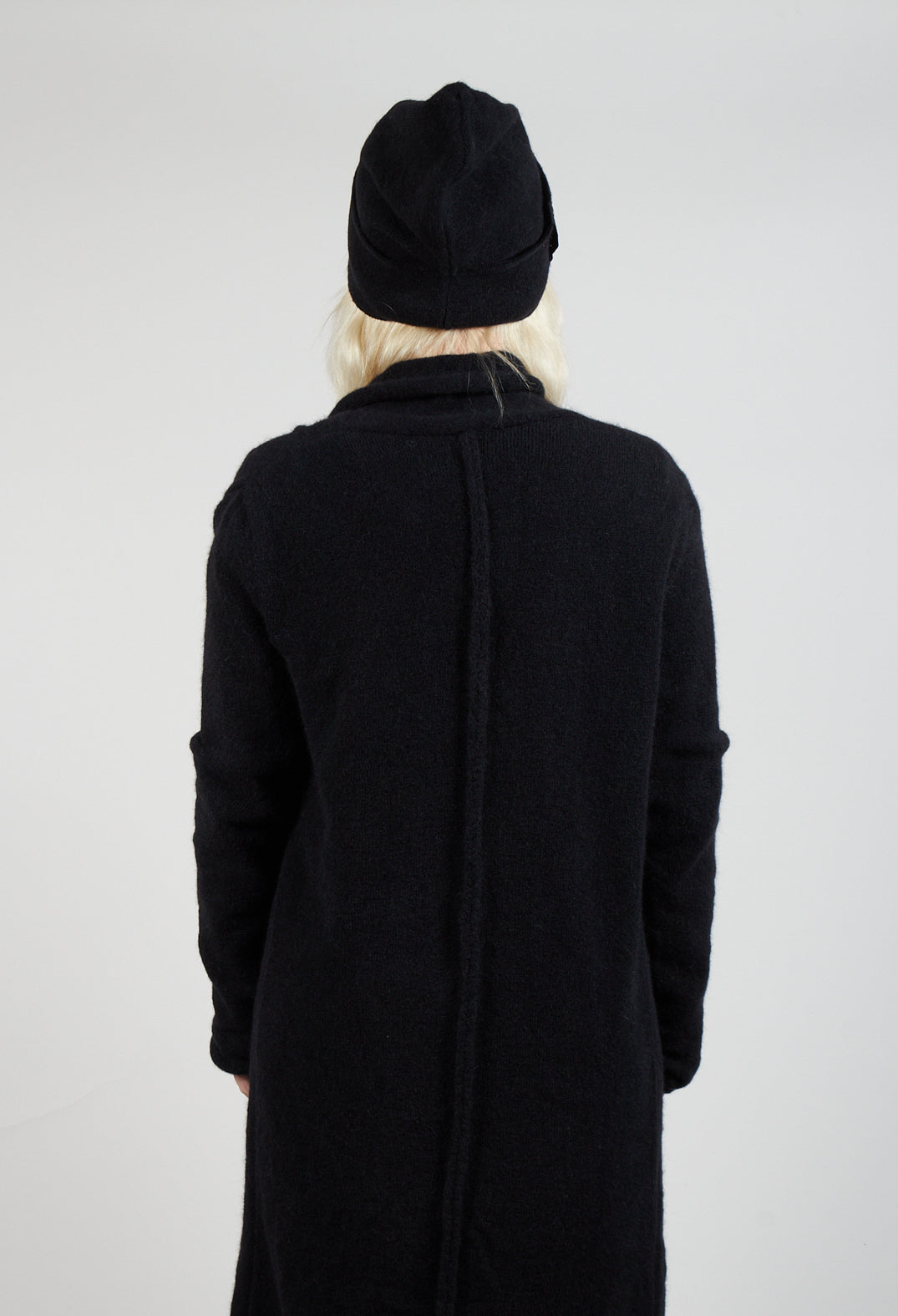 Fold Over Beanie in Black