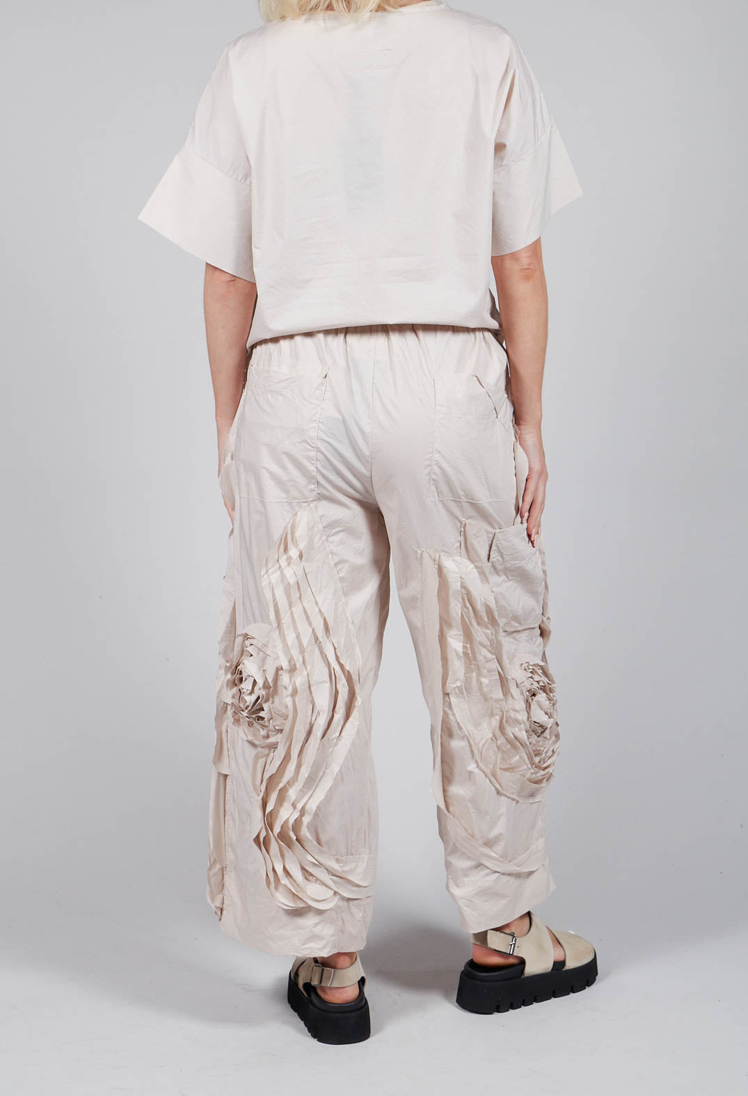 Fold Texture Trousers in Beige