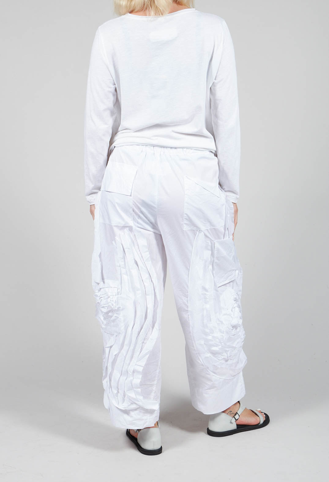 Fold Texture Trousers in White