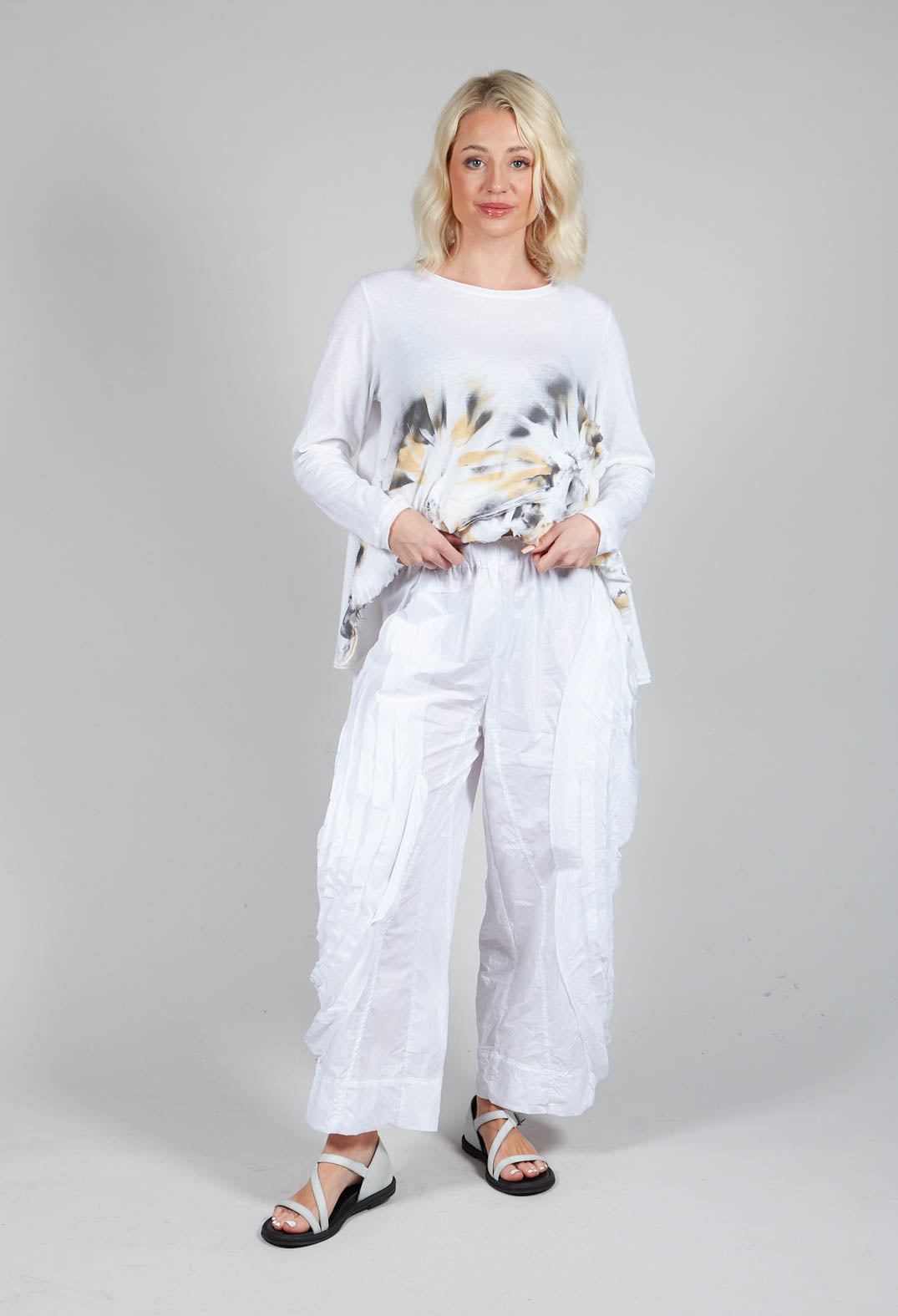 Fold Texture Trousers in White