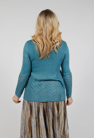 Frill Top Key Jumper in Celeste