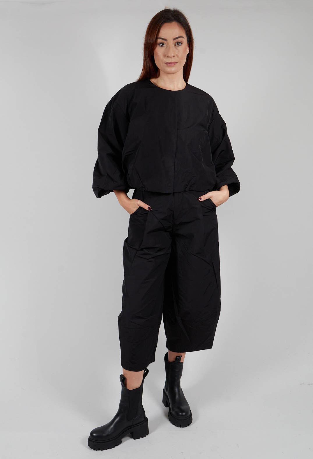 Fukkura Poplin Pants in Black