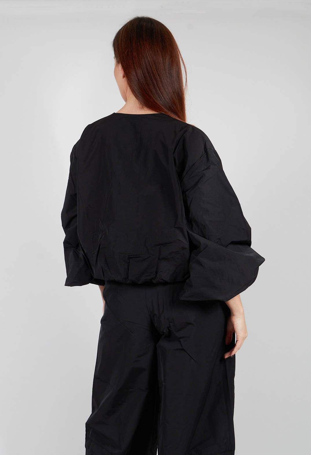 Fukkura Poplin Short Jacket in Black