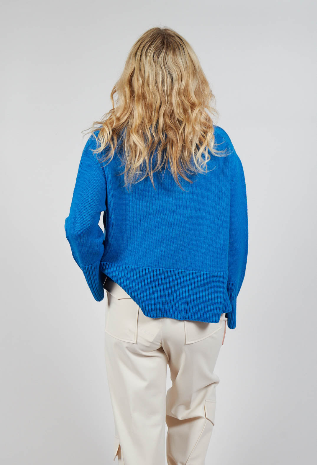 Garment Dyed Wool Sweater in Bright Cobalt