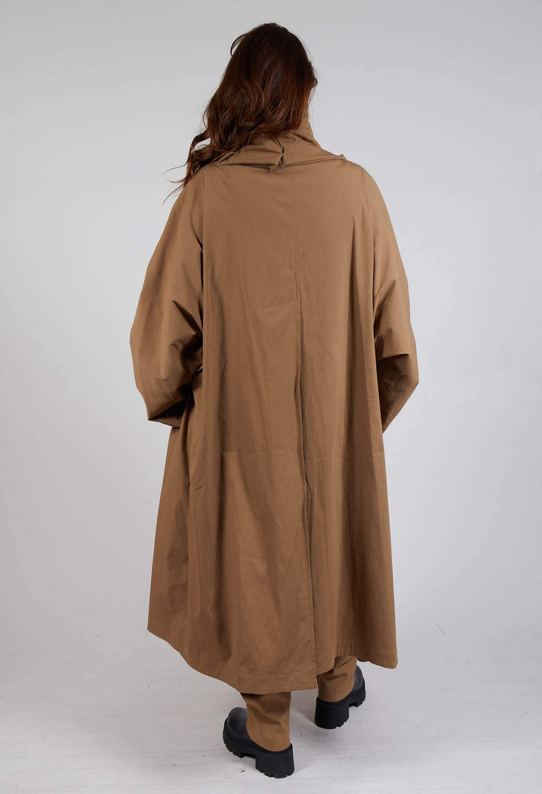 Gathered Coat in Camel