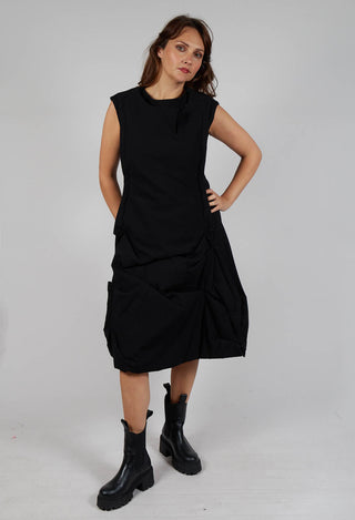 Gathered Dress in Black