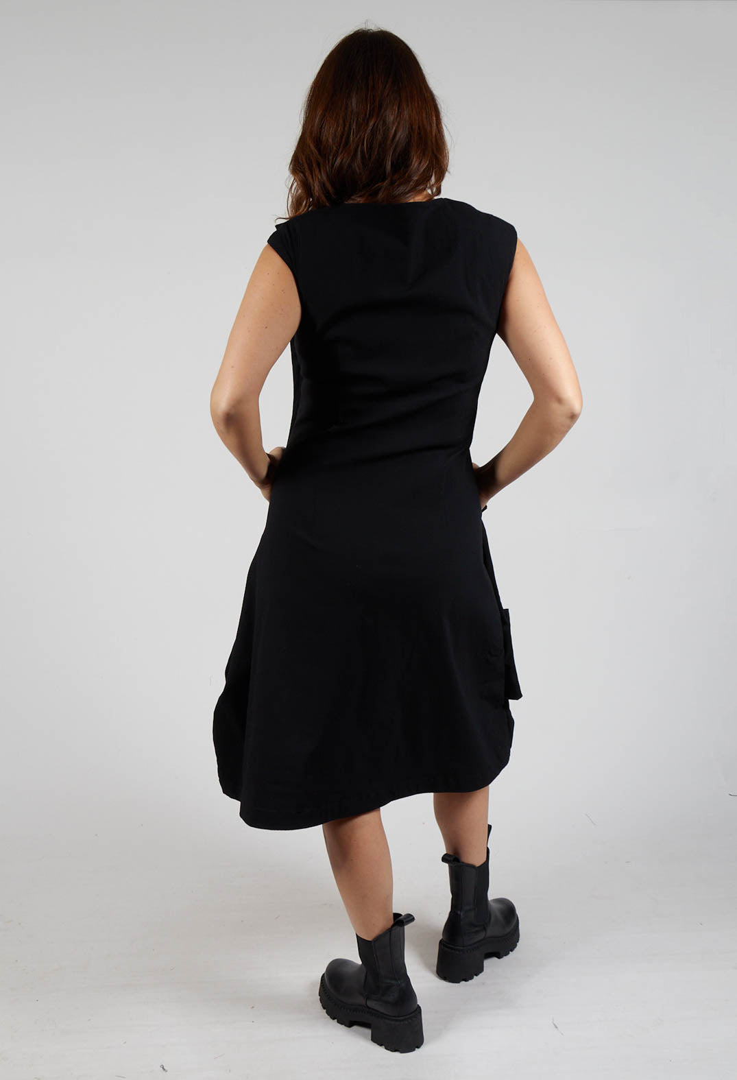 Gathered Dress in Black