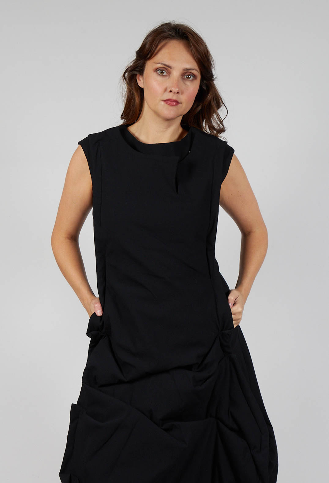 Gathered Dress in Black