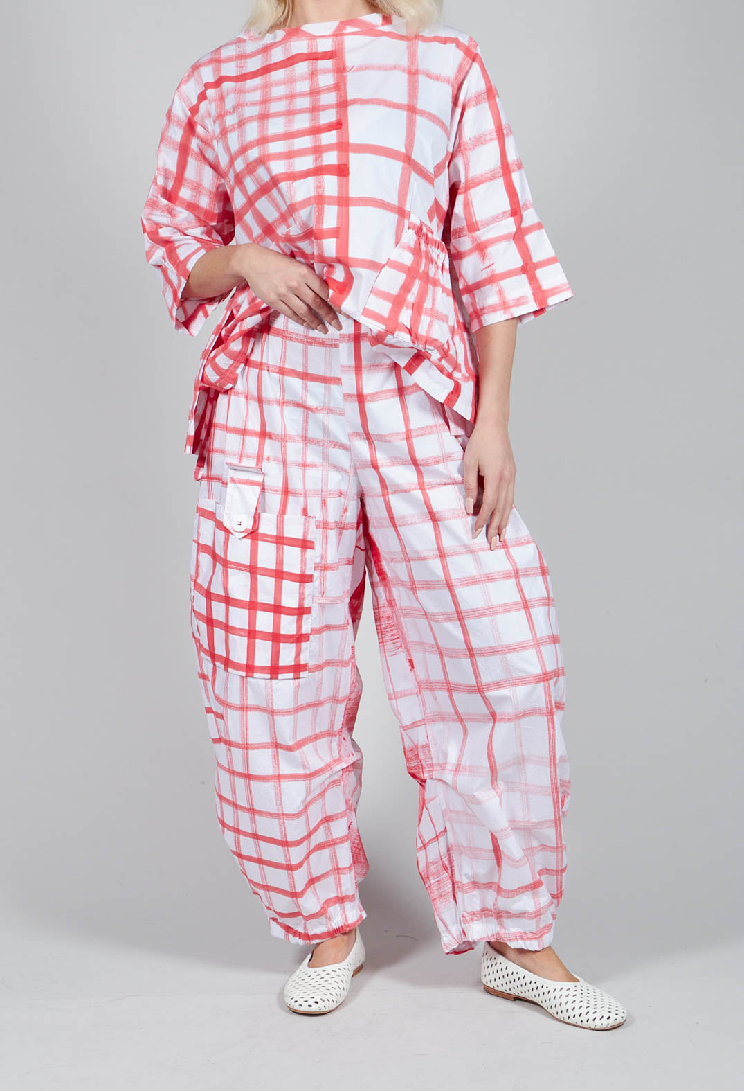 Gingham Picnic Trousers in Red