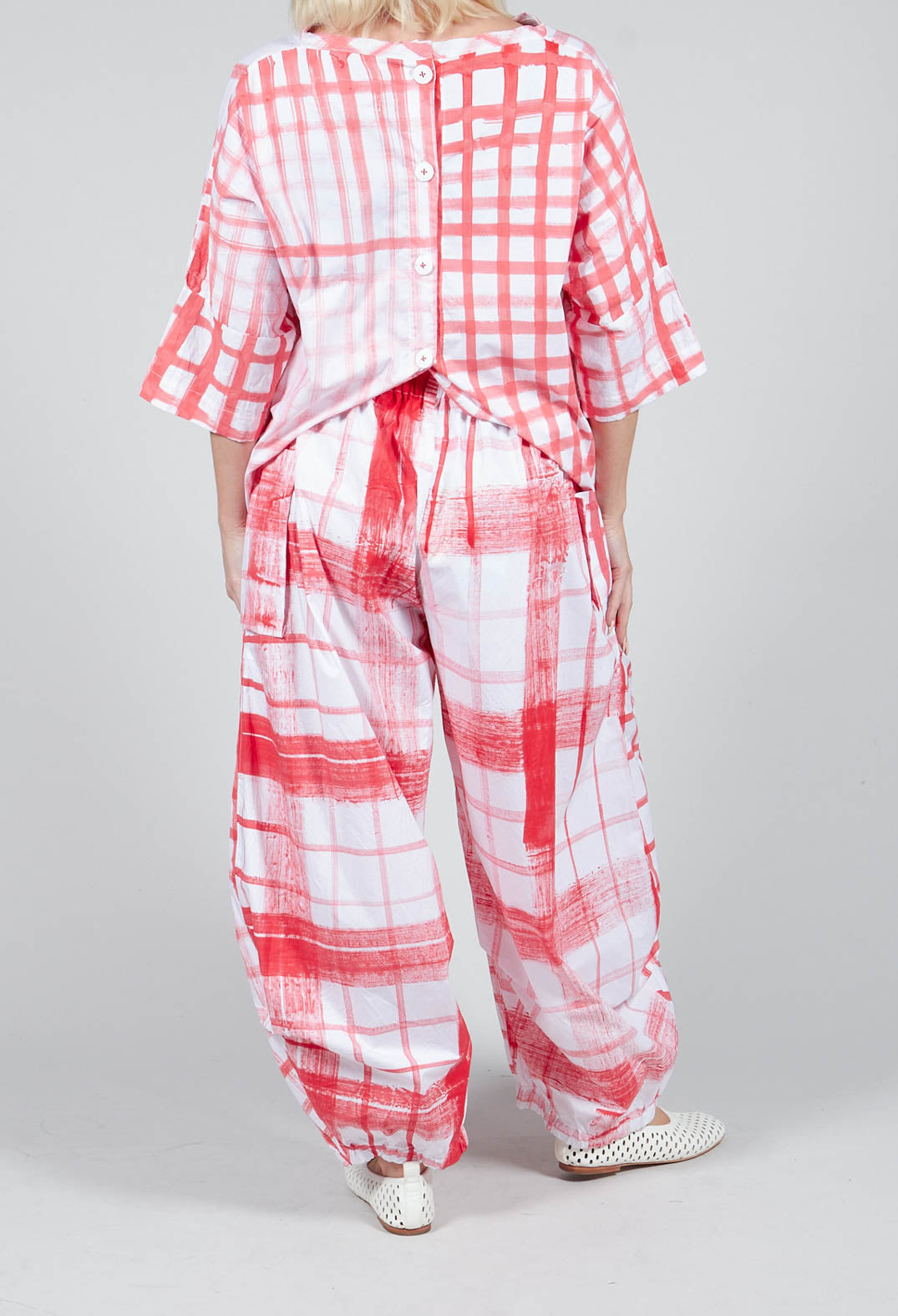 Gingham Picnic Trousers in Red