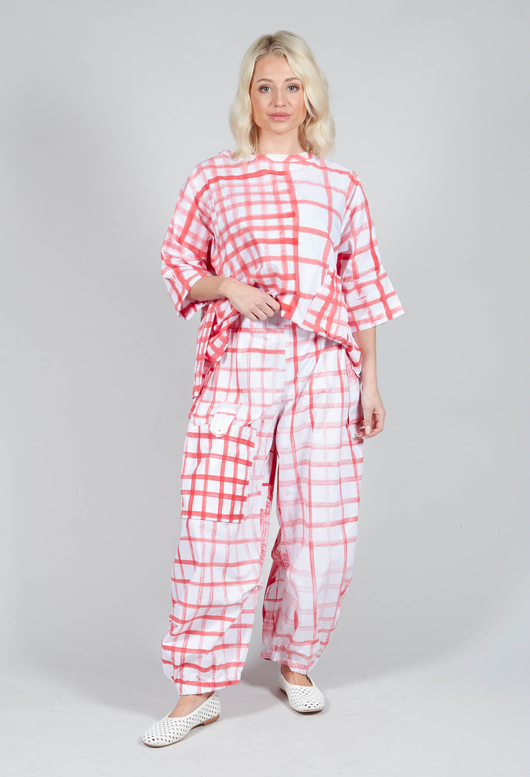 Gingham Picnic Trousers in Red