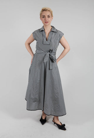 Gingham Polo Dress in Micro Check