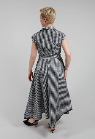 Gingham Polo Dress in Micro Check