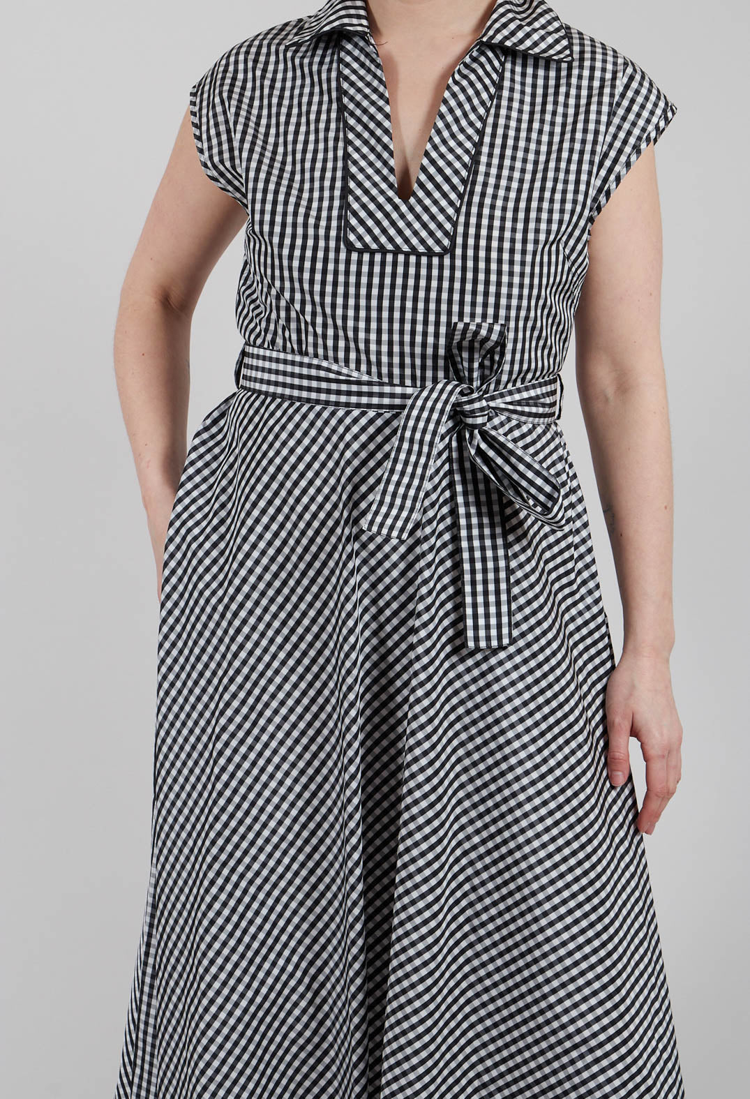 Gingham Polo Dress in Micro Check