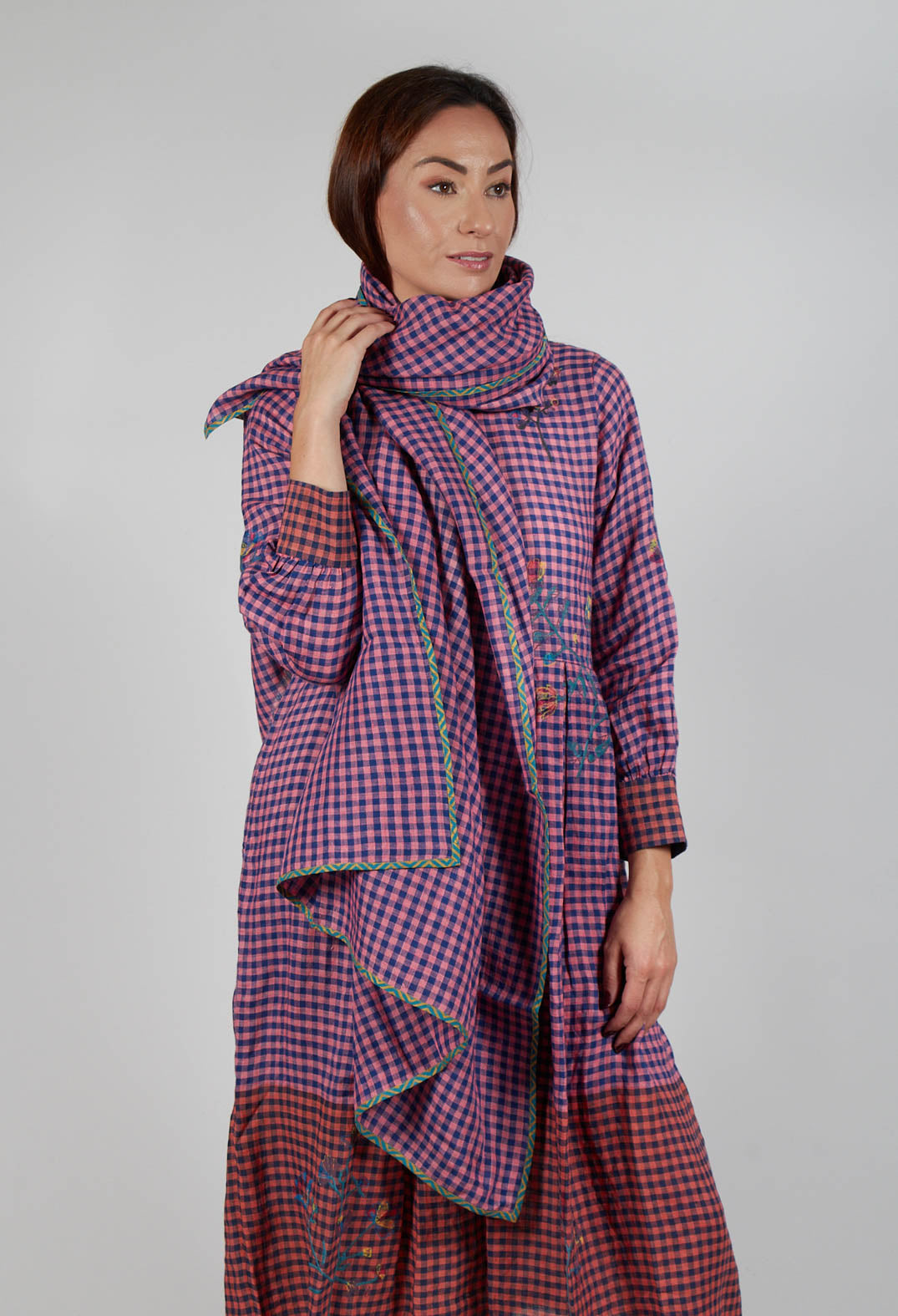 Gingham Stole in Pink